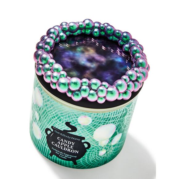 Bath & Body Works Candy Apple Cauldron 3 Wick Candle Decorative Limited Ed BBW - Picture 1 of 12